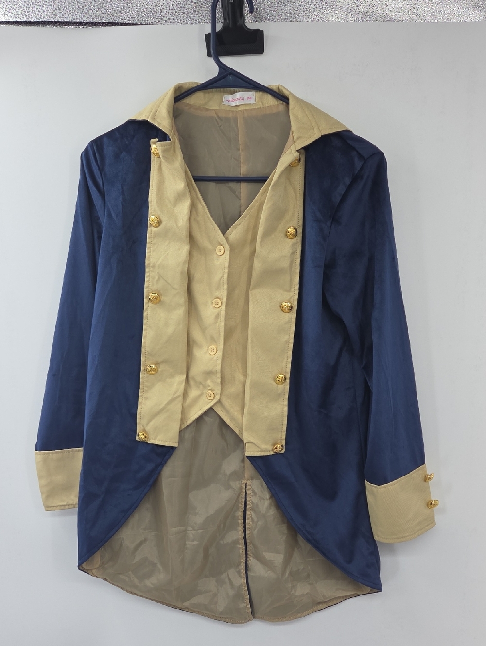 Classic Colonial Boys' Costume in Navy and Cream with White Wig - Picture 9 of 16